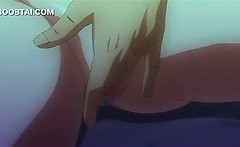 Hentai girl in big tits gets cunt teased in close-up